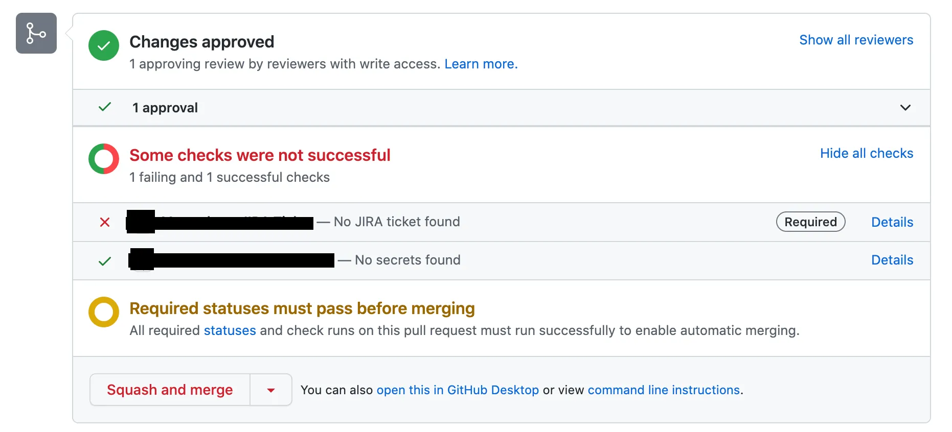 Example of a blocking error