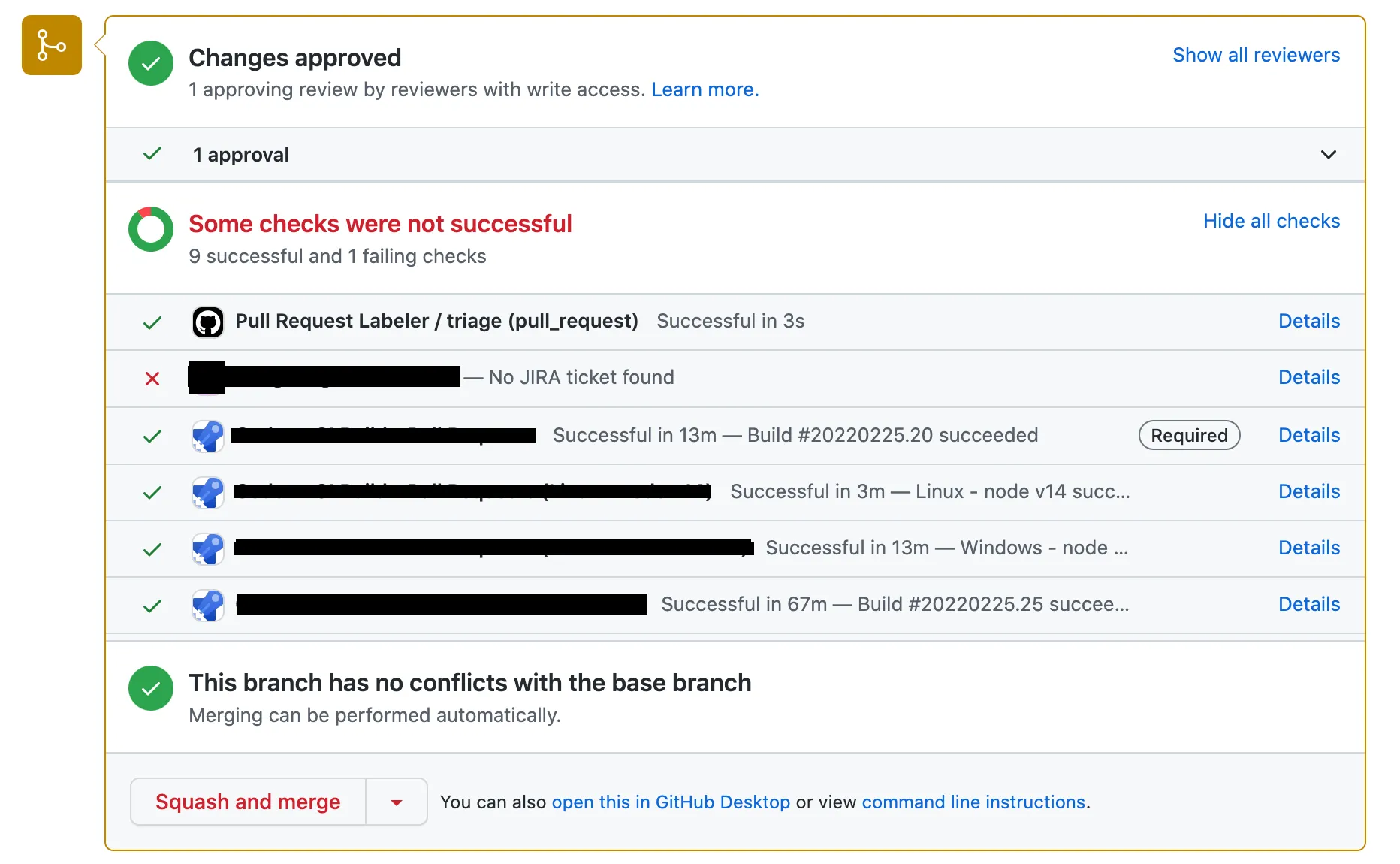 Example of a non-blocking error