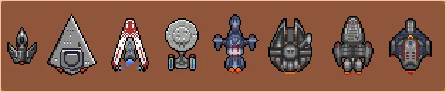 Pixel Art Spaceship Examples